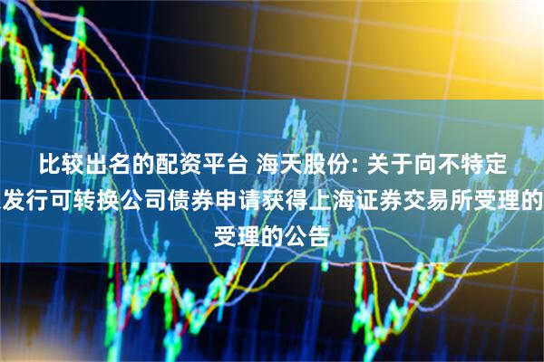 比较出名的配资平台 海天股份: 关于向不特定对象发行可转换公司债券申请获得上海证券交易所受理的公告
